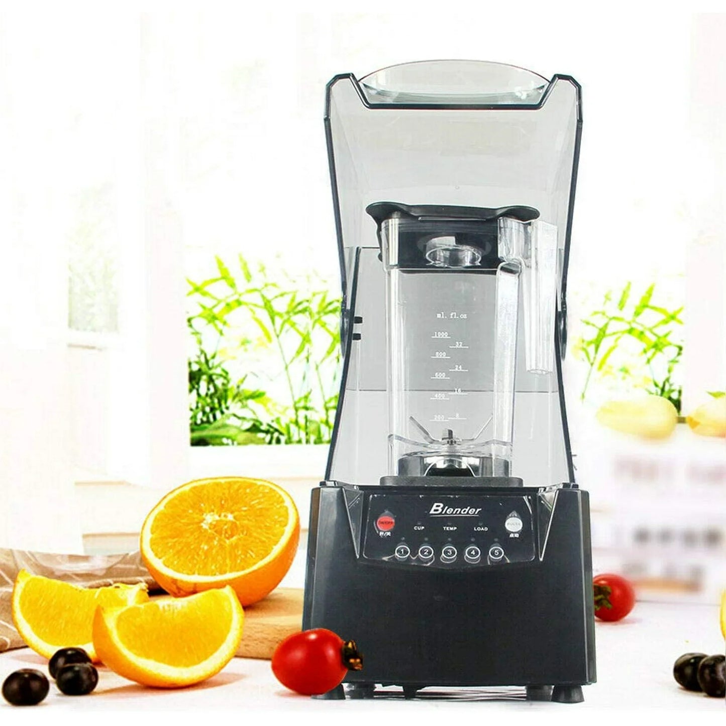 1.8L Soundproof Cover Blender Professional Countertop Blender With Quiet Sound Enclosure 2600W Commercial Smoothie Maker Countertop Blender for Shakes, Fruit Food Mixer Soy milk Juicer Processor