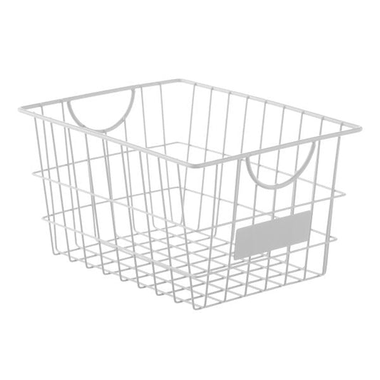 Medium Wire Storage Basket w/ Label Aqua