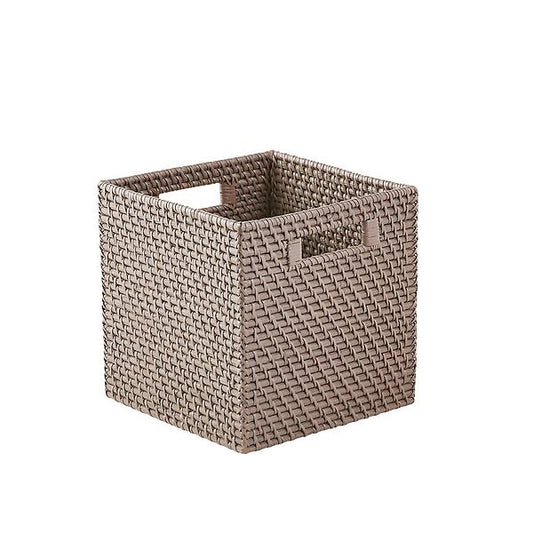 Small Rattan Cube w/ Handles Copper
