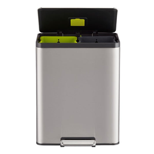 The Container Store 15.8 gal./60L Dual Recycler Step Trash Can
