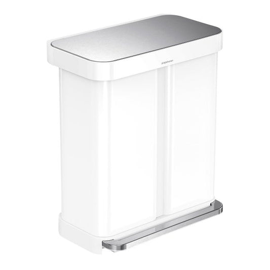 simplehuman 15 gal./58L Dual Compartment Step Can Stainless Steel