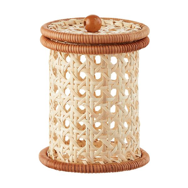 The Container Store Small Albany Rattan Cane Canisters Natural