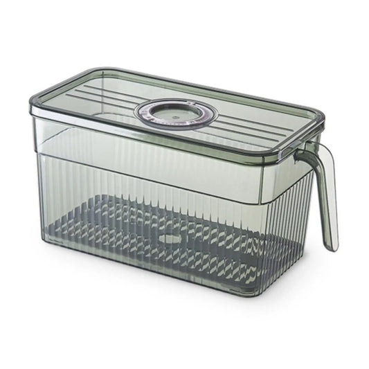 Glass Pitcher with Lid, Yoaney Refrigerator Food Storage Containers with Lids Stackable Lettuce Vegetable Organizer Sealed Vegetable Storage Box, Green2
