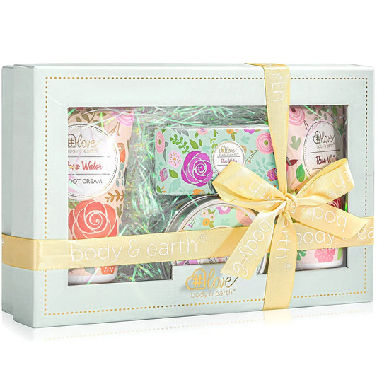 Lotion Gift Sets for Women, Valentines Day Rose Water Body Care Gift Sets for Her Holiday Beauty Birthday